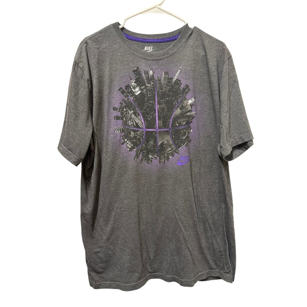 Nike Basketball TShirt sportswear regular fit Mens XXL Grey/Purple